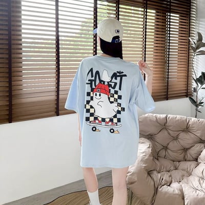 【現貨】GOAST棋盤格滑板幽靈印花短T6