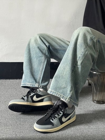 【爆款|現貨!】AIR JORDAN 1 LOW AJ1 深煙灰 灰黑 休閒鞋 男鞋｜HQ2010-0125