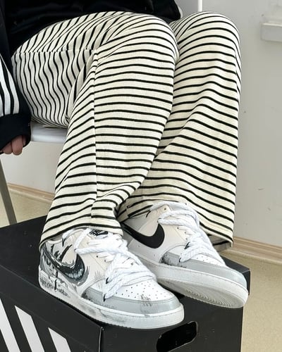 【訂製款】Nike Court Vision 灰痕塗鴉9