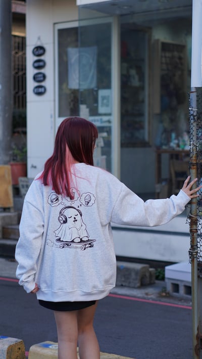 【現貨】貪吃滑板小幽靈牛奶絨大學T10