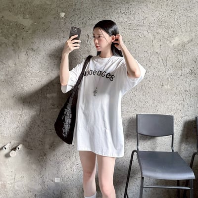 【SORONA® 涼感現貨】發泡螺旋哥德字印花短T3