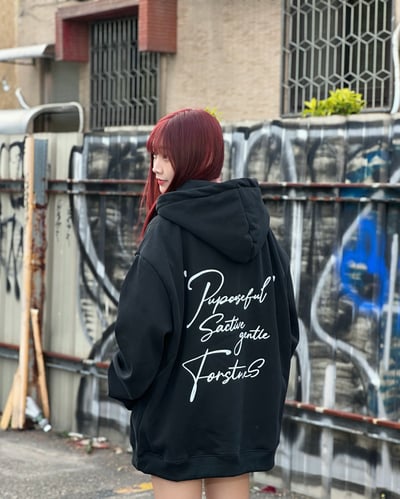 【現貨速發 簡約風必愛款】草寫筆跡牛奶絨帽T9