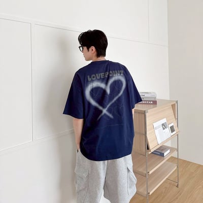 【SORONA® 涼感現貨】LOVEPOINT 愛心噴漆印花短T8