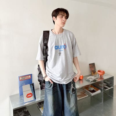 【現貨】aurocean斑駁字印花短T9