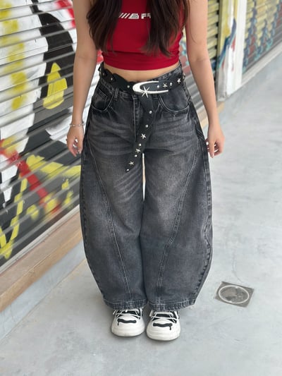 【新手也能輕鬆駕馭】牛仔刷色彎刀褲1