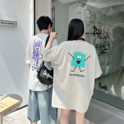 【四色同步隊服首選】手繪塗鴉印花短T16