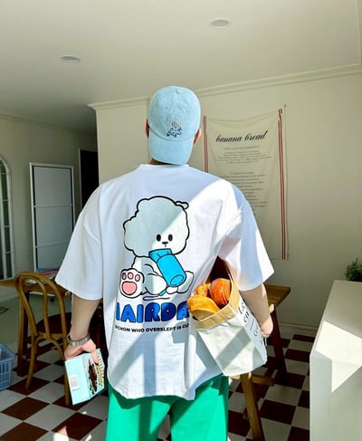 【現貨】HAIRDRY吹風機狗狗插畫印花短T1