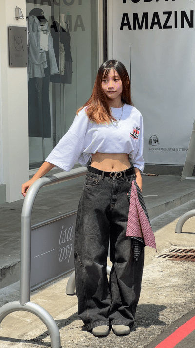 【現貨】水洗吊巾牛仔褲(附吊巾)3