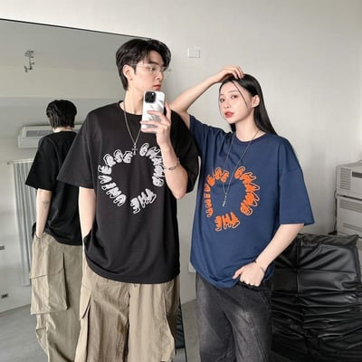 【現貨】圓環英字毛巾繡短T1