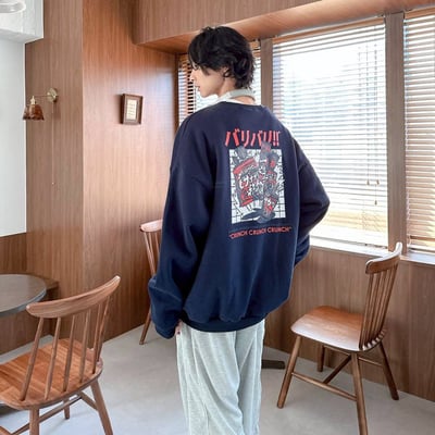 【現貨】日文零食刺繡印花大學T6