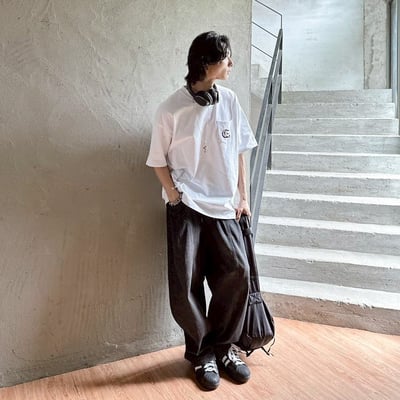 【現貨】哥德字刺繡口袋短T7