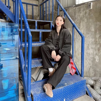 【現貨】廓型仿舊牛仔棒球夾克外套3