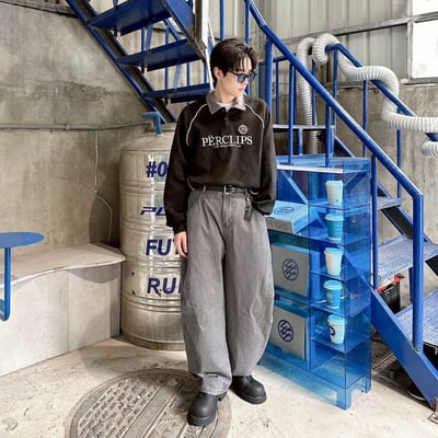 【現貨】PERCLIPS 刺繡撞色麂皮POLO衫5