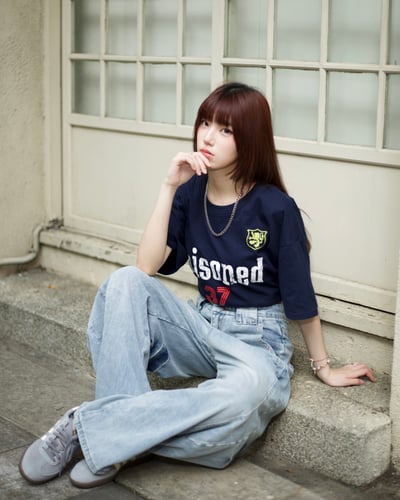 【隨意卻吸睛!!超強神款】裂痕直刷紋彎刀牛仔褲8