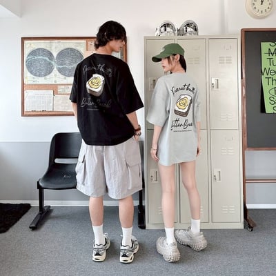 【現貨】笑臉奶油吐司印花短T4