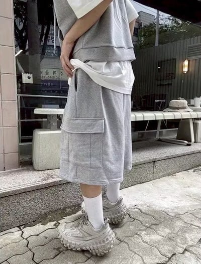 【現貨】束繩口袋造型棉短褲1