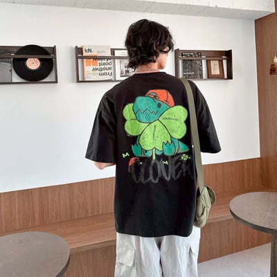 【現貨】CLOVER幸運草恐龍印花短T3