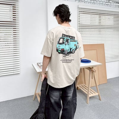 【現貨】日文咖啡卡車印花短T5