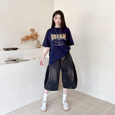 DREAM立體電繡休閒短T6