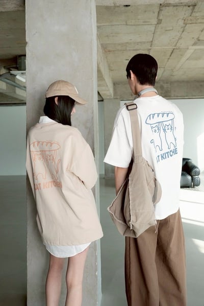 【現貨】CAT KITCHEN貓咪麵包印花短T10