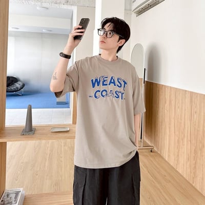 【SORONA® 涼感現貨】WEAST COAST接縫線造型貼布短T3