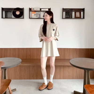 【SORONA® 涼感現貨】煤炭球刺繡短T5