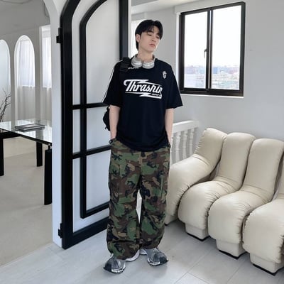 【現貨】Thrashin肩袖撞色賽車風短T12