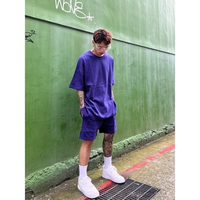 【超值現貨】重磅肩雙線素色短T6