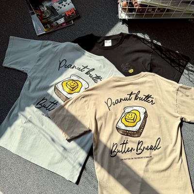 【現貨】笑臉奶油吐司印花短T13