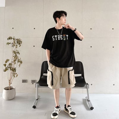 【現貨】STREET刺繡小熊短T8