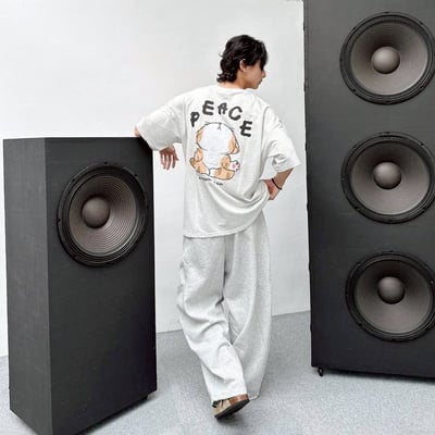 【現貨】PEACE虎斑貓打坐短T2