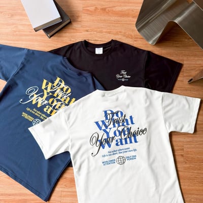 【現貨】Do What You Want 發泡草寫英字疊印短T13