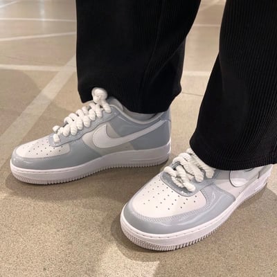 【現貨】Nike Air Force 1 07 LV8 AF1 漆皮冷灰 麻繩鞋帶｜HV9405-0013