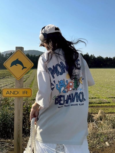 【SORONA® 涼感現貨】MONSTER BEHAVIOR 怪獸插畫印花短T4