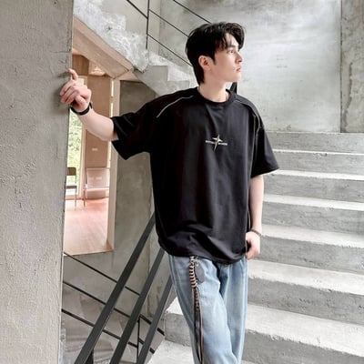 【超炫現貨】NOTIME NOSEE星芒立體別針拉鍊造型短T7