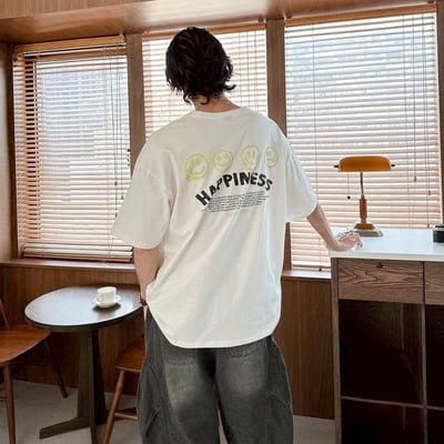 【現貨】HAPPINESS潑漆笑臉印花短T6