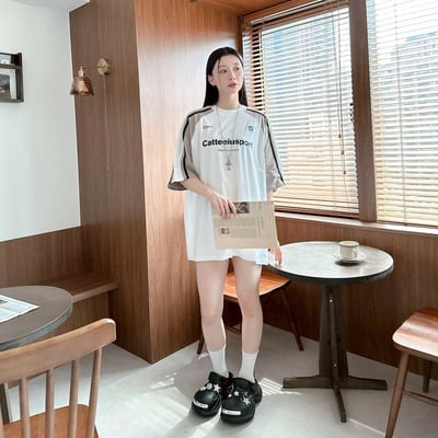 【SORONA® 涼感現貨】Catteeiusport賽車風拼接印花短T5