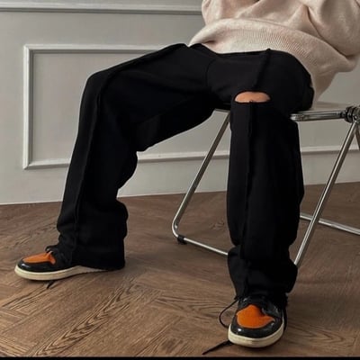 【現貨】剪裁刀割棉長褲1