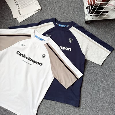 【SORONA® 涼感現貨】Catteeiusport賽車風拼接印花短T8
