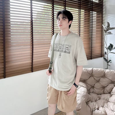 【現貨】三格河馬表情表情印花短T6