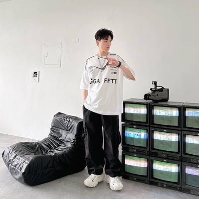 【現貨】立體車邊賽車風短T6