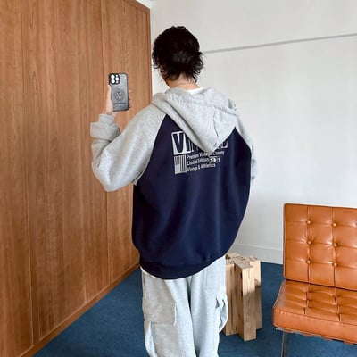 【現貨】VINTAGE撞色拼接連帽外套8