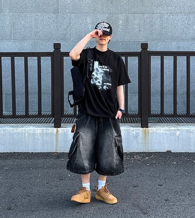 【現貨】幻影模糊字母印花短T7