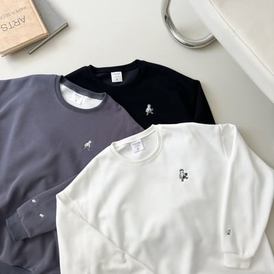 【現貨】刺繡滑板小人大學T10