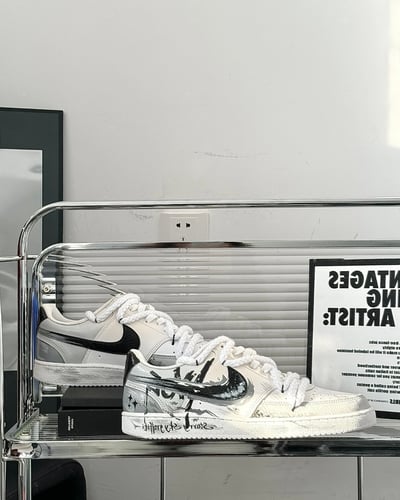 【訂製款】Nike Court Vision 灰痕塗鴉8