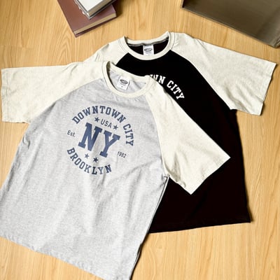 【現貨】NY撞色肩袖美式短T10