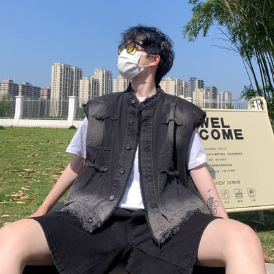 【現貨】水洗工裝牛仔背心5