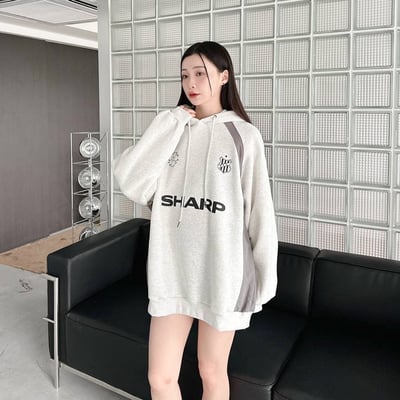 【廠商斷貨最後機會】SHARP拼接撞色帽T5