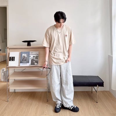 RELAX慵懶熊泡泡字印花短T7
