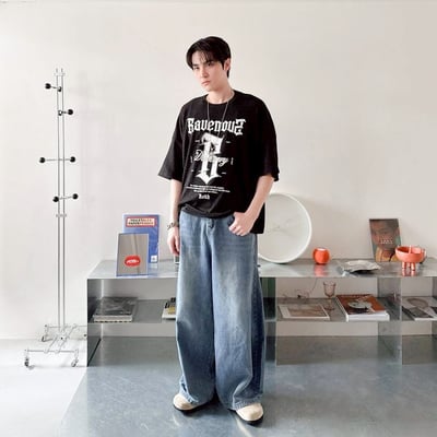 【現貨】Bauenous哥德字印花寬版短T8